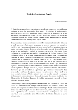 JERÓNIMO, Patrícia, Os direitos humanos em Angola 31.10