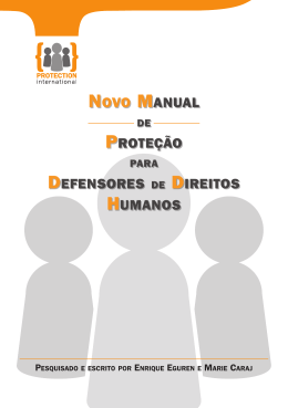 NOVO MANUAL PROTEÇãO DEFENSORES DE DIREITOS