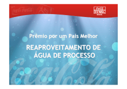 reaproveitamento de água de processo - Instituto Coca