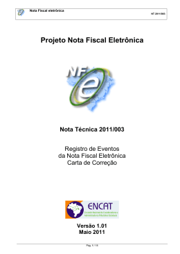 Nota Técnica 2011.003 - Portal da Nota Fiscal Eletrônica