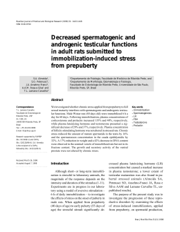 Decreased spermatogenic and androgenic testicular functions in