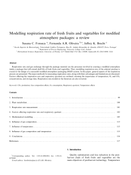 Modelling respiration rate of fresh fruits and vegetables for modified