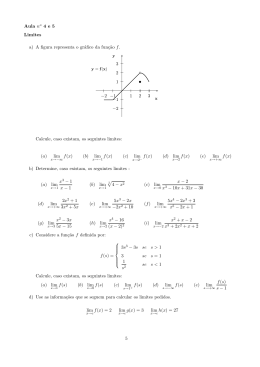 Aula n o 4e5 Limites a) A figura representa o gráfico da funç˜ao f. 1