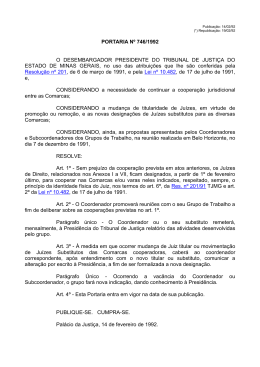 PORTARIA Nº 746/1992 - Tribunal de Justiça de Minas Gerais