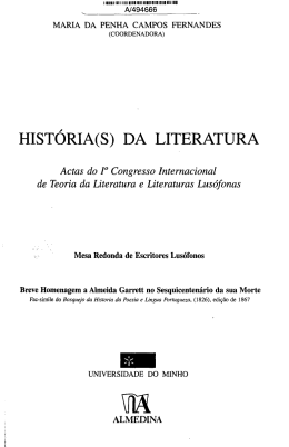 HISTÓRIA(S) DA LITERATURA