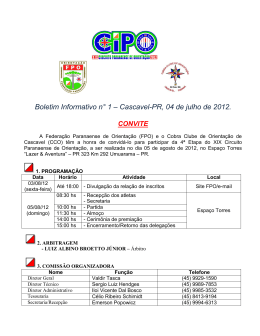 1ª Etapa do XV CIPO - Federação Paranaense de Orientação