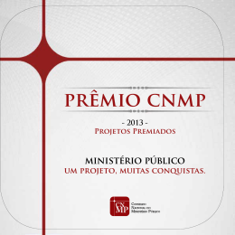 Prêmio CNMP 2013 - Conselho Nacional do Ministério Público