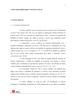 1 1. RECURSO ORDINÁRIO CONSTITUCIONAL 1.1 Esboço