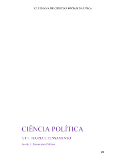 política e cultura - XIII Semana de Ciências Sociais UFSCar