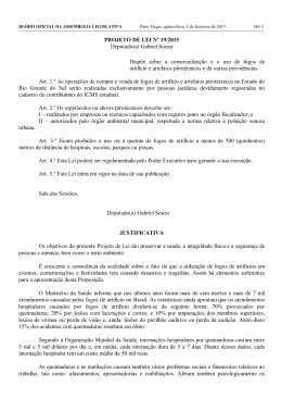 PROJETO DE LEI Nº 19/2015 Deputado(a) Gabriel Souza Dispõe