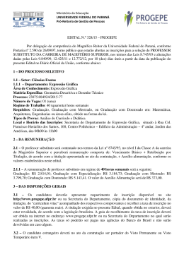 EDITAL N.º 328/15 - Progepe - Universidade Federal do Paraná