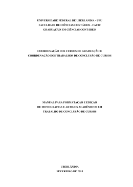 Manual Formatação UFU - facic - Universidade Federal de Uberlândia