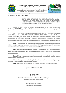 Lei nº 290 - Câmara Municipal de Iporanga