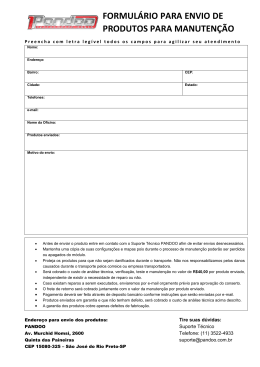 formulário para envio de produtos para manutenção