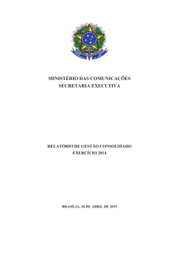 Relatório de Gestão - Ministério das Comunicações