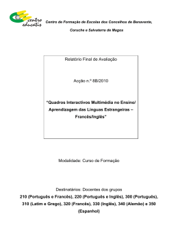 Docentes dos grupos 210 (Português e Francês