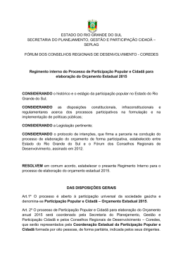 Regimento Interno 2015 - Prefeitura Municipal de Pelotas