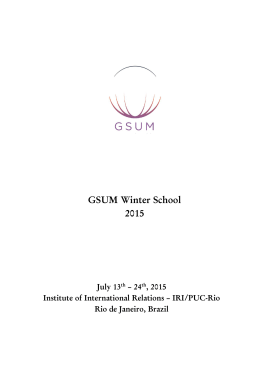 GSUM Winter School 2015