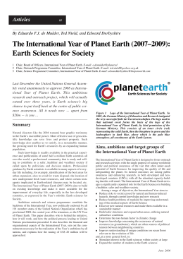 The International Year of Planet Earth (2007–2009)
