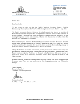 05 June 2014 Dear Shareholder, We are writing to inform you