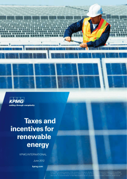 Taxes and incentives for renewable energy
