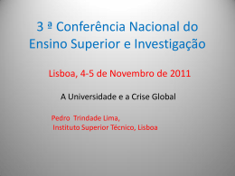 3 ª Conferência Nacional do Ensino Superior e Investigação