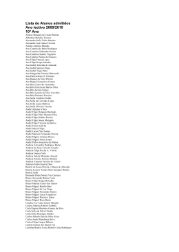 Lista de Alunos admitidos Ano lectivo 2009/2010 10º Ano
