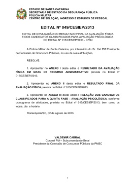 EDITAL Nº 049/CESIEP/2013 - Polícia Militar de Santa Catarina