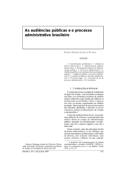 As audiências públicas e o processo administrativo brasileiro