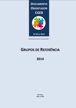 Grupos de Referência 2014 - diretoria de ensino região itapetininga