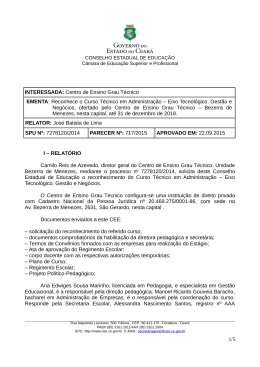 Cont./Parecer Nº 717/2015 INTERESSADA: Centro de Ensino Grau