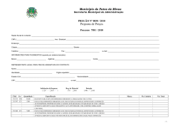 Proposta de Preços - Prefeitura Municipal de Patos de Minas