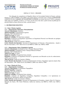 EDITAL N.º 252/15 - Progepe - Universidade Federal do Paraná