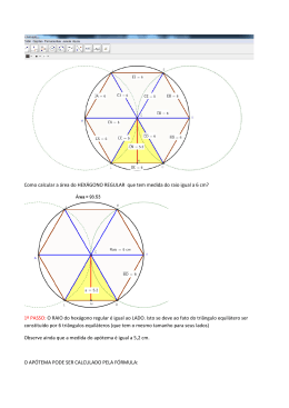 1º PASSO: O RAIO do hexágono regular é igual