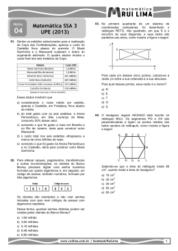 Matemática SSA 3 UPE (2013)