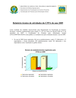 Relatório - ano 2009 - Ministério da Agricultura