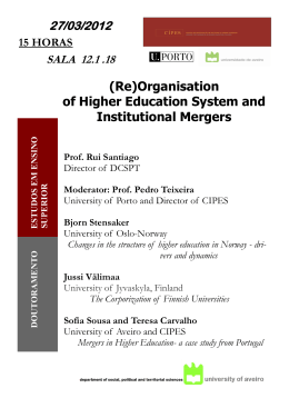(Re)Organisation of Higher Education System and Institutional