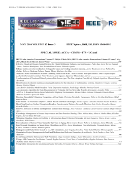 MAY 2014 VOLUME 12 Issue 3 IEEE Xplore, DOI, ISI, ISSN 1548