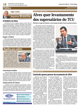 Alves quer levantamento dos supersalários do TCU