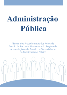 manual dos procedimentos dos actos de gestão de recursos humanos