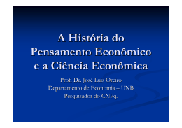 A História do Pensamento Econômico e a Ciência Econômica