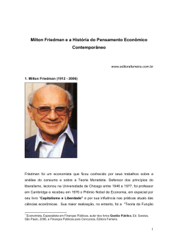 Milton Friedman e a História do Pensamento