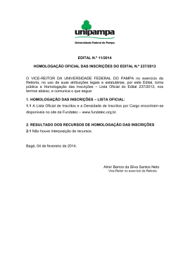 Edital 11/2014 - Homologação Oficial das Inscrições