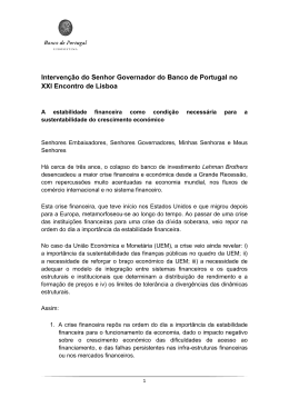 Intervenção do Governador do Banco de Portugal no XXI Encontro