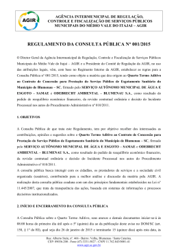 REGULAMENTO DA CONSULTA PÚBLICA N° 001/2015