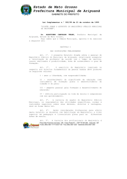 Leis Complementares nº 2/1999 - Prefeitura Municipal de Aripuanã