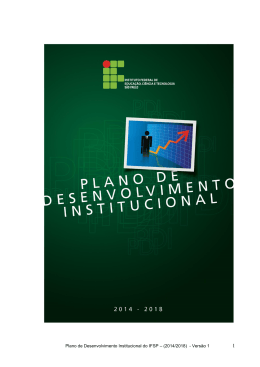 Plano de Desenvolvimento Institucional do IFSP – (2014/2018
