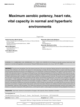 Maximum aerobic potency, heart rate, vital capacity in normal and