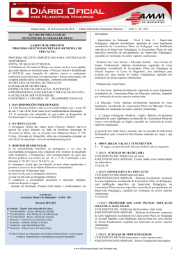 Minas Gerais , 18 de Fevereiro de 2014 • Diário Oficial dos