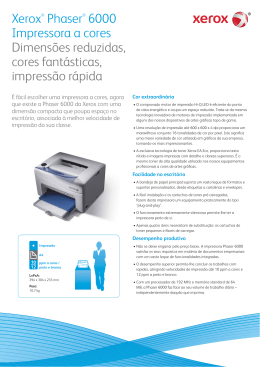 Xerox® Phaser® 6000 Impressora a cores Dimensões reduzidas